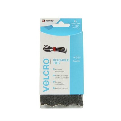 VELC20012B-5 - Velcro® liens 200x12 5 Box noir - 5 pcs