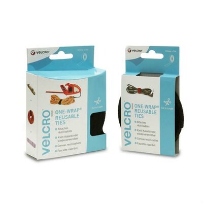 VELCOW30-5M - Velcro One Wrap® largeur 30mm , noir par rouleau 5 meter a découper