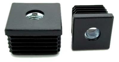 Embout filet métallique pour tube 25x25mm paroi de tube 1-2mm - M10