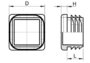 VD25b  | Pour tube carré 25x25 mm paroi de tube  3.0mm_